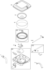 Air Cleaner Group Diagram and Parts List for 356447-0718-G1 200000 - 399999 Briggs and Stratton Engine